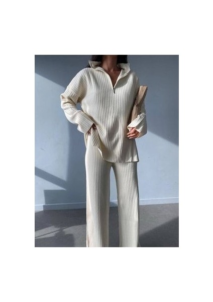 Ekru Fitilli Triko Takım fiyatları