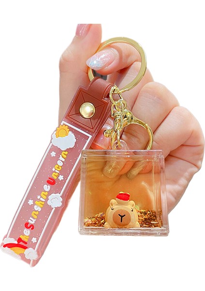 3 Yaratıcı Peluş Kapibara Üfleme Kabarcıklar Anahtarlık Kolye Sevimli Çift Okul Çantası Anahtarlık (Yurt Dışından)
