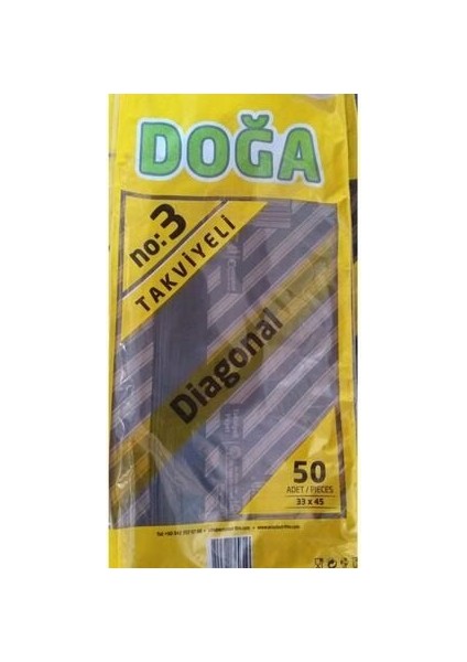 Siyah Çizgili Takviyeli Poşet 33 x 45 cm (No 3) 500 Adet