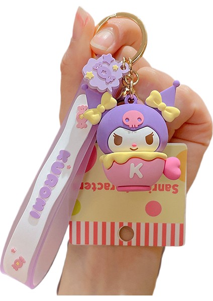 3 Karikatür Sanrio Boncuklu Bilezik Anahtarlık Anahtarlık Yaratıcı Kuromi Araba Çantası Anahtarlık Bebek Kolye (Yurt Dışından)