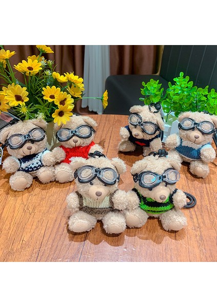 3 Karikatür Peluş Gelgit Serin Ayı Anahtarlık Okul Çantası Küçük Kolye Sevimli Çift Çanta Bebek Anahtarlık (Yurt Dışından)
