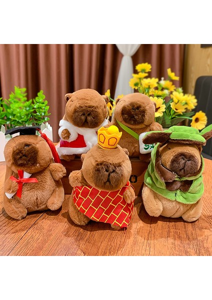 3 Yaratıcı Peluş Kapibara Üfleme Kabarcıklar Anahtarlık Kolye Sevimli Çift Okul Çantası Anahtarlık (Yurt Dışından)