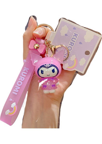 3 Karikatür Sanrio Boncuklu Bilezik Anahtarlık Anahtarlık Yaratıcı Kuromi Araba Çantası Anahtarlık Bebek Kolye (Yurt Dışından)