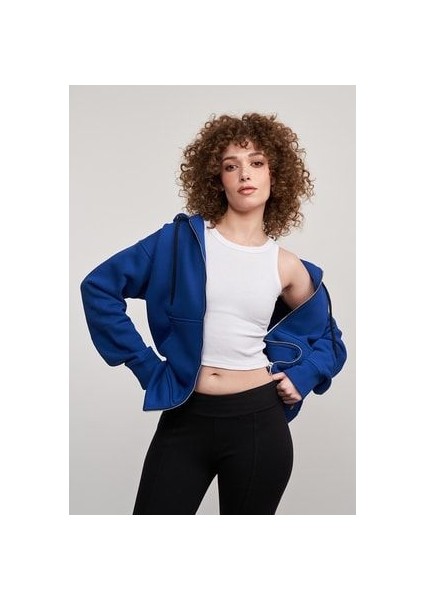 Mbey Full Fermuarlı Kapüşonlu Sweatshırt