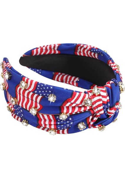 Headband Red Star Wide Knotted Headband Women Girls Water,, Patriotic Headband Party Hair Accessories Gift (Yurt Dışından)