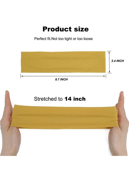 Pcs Women's Headband Non-Slip Headband Ladies Hair Soft Elastic Hairband Fashion Cotton Elastic Sweatproof Headband (Yurt Dışından) fiyatları