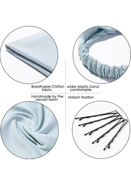 Pack Women's Headband Elastic Hair Scarf Large Triangle Headband Turban With Clip Non-Slip Solid Color Hairband Hair Accessories Suitable For Teenage Girls (Yurt Dışından) fırsatları