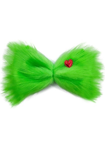 Large Green Furry Bow Halloween Hair Clip Women Girls Christmas Hair Accessories Christmas Tree Decoration (Yurt Dışından)