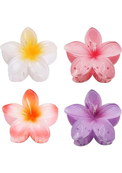 Flower Hair Clips - 4pcs Large Claw Clips For Thick/thin Hair Claws Strong Fixation Non-Slip Cute Hair Clips For Women Girls Hair Accessories Holiday Gifts (Yurt Dışından)