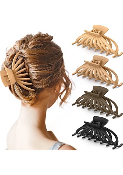 Women Hair Clips Matte Non-Slip Large Hair Clips For Thick And Thin Hair 4.7 Inch Styling Large Hair Clips Fashion Hairstyle Accessories Women Girls Christmas Gifts (Yurt Dışından)