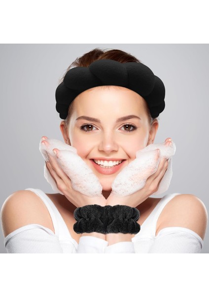 Spa Headband For Face Washing Skin Care Headband Terry Cloth Bubble Soft Hairband For Women Girls Fluffy Padded Headdress Non-Slip Thick Hair Accessories (Yurt Dışından) modelleri