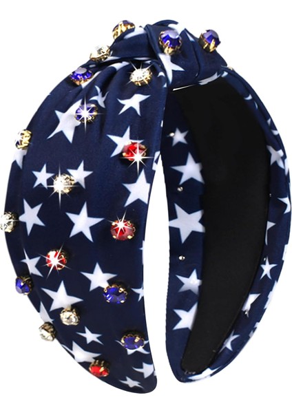 Headband Red Star Wide Knotted Headband Women Girls Water,, Patriotic Headband Party Hair Accessories Gift (Yurt Dışından)