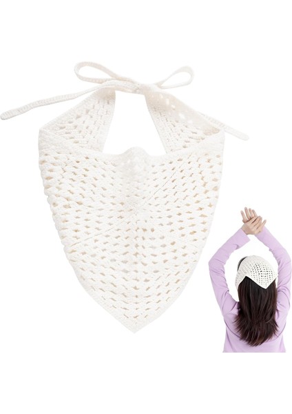 Crochet Turban Headband Headband Women Girls Knitted Floral Hair Accessories Hair Style Holiday Decoration (Black) (Yurt Dışından)