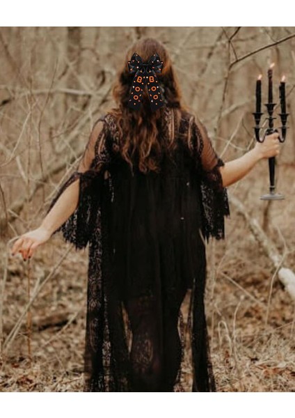 Halloween Bow Hair Accessories Hairpin Candy Corn Pumpkin Ghost Hair Bow Large Orange Black Hairband Hairpin Halloween Costume Costume Gift (Yurt Dışından) fırsatları