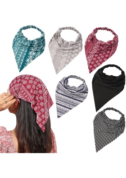 Pack Women's Headband Elastic Hair Scarf Large Triangle Headband Turban With Clip Non-Slip Solid Color Hairband Hair Accessories Suitable For Teenage Girls (Yurt Dışından)