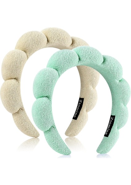 Spa Headbands For Face Washing Or Facial 2 Piece Set Skin Care Headband Fluffy Makeup Headband For Face Washing, Facial Mask, Skin Care (Yurt Dışından)