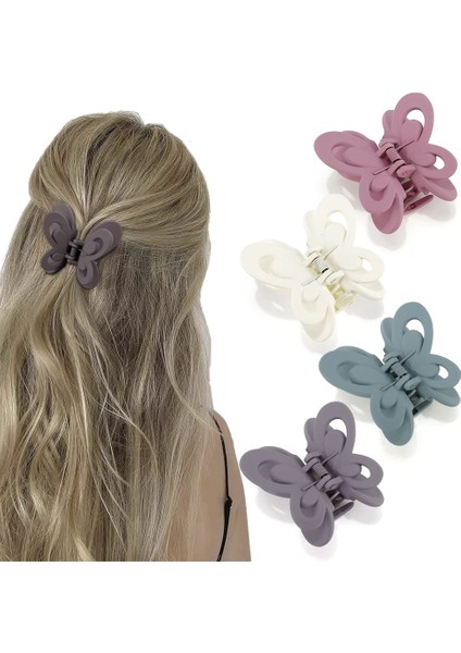 Butterfly Hair Clips Butterfly Clips Girls Hair Clips 2.6 Inch 4 Pieces Claw Clips Matte Hair Clips Butterfly Accessories Hair Clips For Thin And Medium Hair (Yurt Dışından)