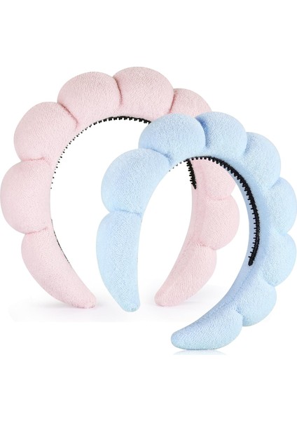 Spa Headbands For Face Washing Or Facial 2 Piece Set Skin Care Headband Fluffy Makeup Headband For Face Washing, Facial Mask, Skin Care (Yurt Dışından)