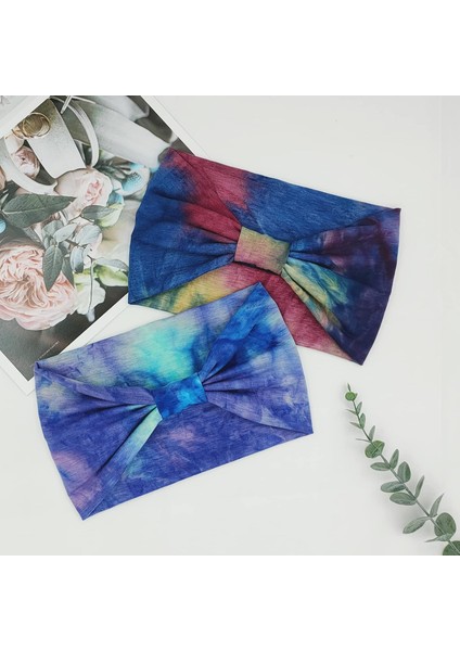 Women's Wide Headband Knotted Headband African Women's Turban Elastic Hair Accessories Tie Dye 4 Pack (Yurt Dışından) fırsatları