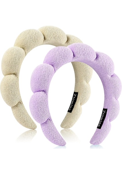 Spa Headbands For Face Washing Or Facial 2 Piece Set Skin Care Headband Fluffy Makeup Headband For Face Washing, Facial Mask, Skin Care (Yurt Dışından)