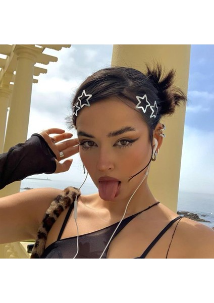 Hair Clip Snap Clip Hair Clip Non-Slip Star Hair Accessories Silver Metal Hair Clips For Girls Women - 15 Pieces 4 cm (Yurt Dışından) fırsatları