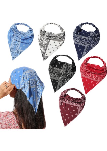 Pack Women's Headband Elastic Hair Scarf Large Triangle Headband Turban With Clip Non-Slip Solid Color Hairband Hair Accessories Suitable For Teenage Girls (Yurt Dışından)