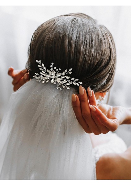 Bridal Silver Wedding Hair Comb Hair Accessories Bridal Hair Clips For Women And Girls (Yurt Dışından) modelleri
