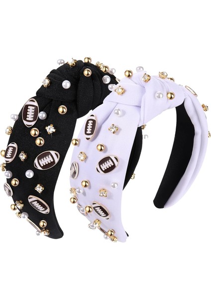 Pcs Women's Headband Knotted Women's Hairband Fun Sports Headband Game Day Non-Slip Wide Headband Fashion Hair Accessories Mother's Day Gift (Yurt Dışından)