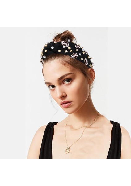 Pcs Women's Headband Knotted Women's Hairband Fun Sports Headband Game Day Non-Slip Wide Headband Fashion Hair Accessories Mother's Day Gift (Yurt Dışından) fiyatları