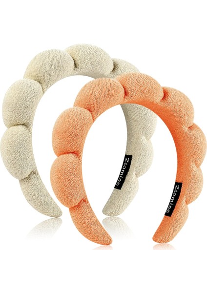 Spa Headbands For Face Washing Or Facial 2 Piece Set Skin Care Headband Fluffy Makeup Headband For Face Washing, Facial Mask, Skin Care (Yurt Dışından)