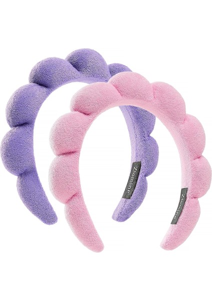 Spa Headbands For Face Washing Or Facial 2 Piece Set Skin Care Headband Fluffy Makeup Headband For Face Washing, Facial Mask, Skin Care (Yurt Dışından)