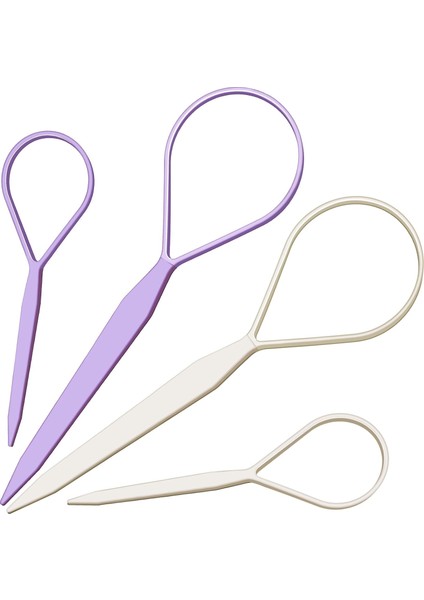Piece Set Pony Tail Hair Tools 2 Pairs Hair Ring Styling Tools Ponytail Hair Pulling Tools Braiding Hair Tools Women Girls Hair Accessories (Yurt Dışından)