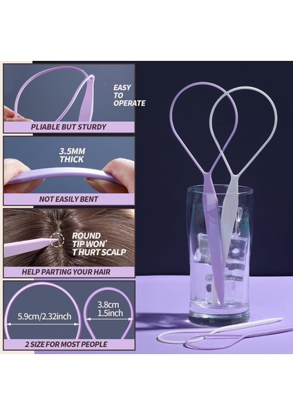 Piece Set Pony Tail Hair Tools 2 Pairs Hair Ring Styling Tools Ponytail Hair Pulling Tools Braiding Hair Tools Women Girls Hair Accessories (Yurt Dışından) modelleri