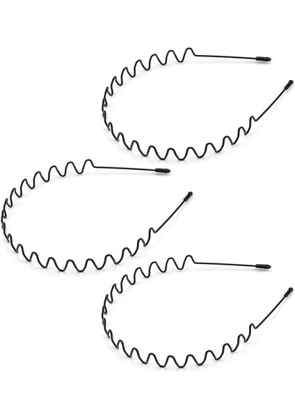 Metal Headband Fashion Women's Headband Unisex Wave Headband Outdoor Sports Headband Simple Elastic Non-Slip Hair Accessories (6 Pack) (Yurt Dışından)