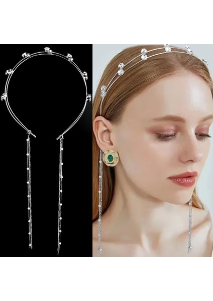 Flower Headband Women Girls Hair Vine Gold Leaf Bohemian Headband Wedding Fairy Accessories Tiara Bridal Crown (Floral) (Yurt Dışından)