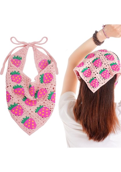 Crochet Turban Headband Headband Women Girls Knitted Floral Hair Accessories Hair Style Holiday Decoration (Black) (Yurt Dışından)