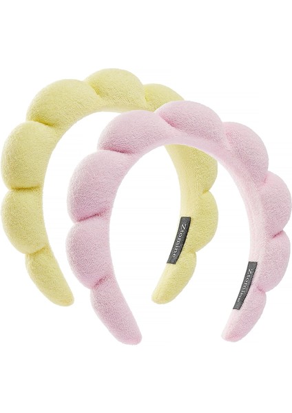 Spa Headbands For Face Washing Or Facial 2 Piece Set Skin Care Headband Fluffy Makeup Headband For Face Washing, Facial Mask, Skin Care (Yurt Dışından)