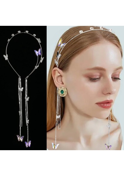 Flower Headband Women Girls Hair Vine Gold Leaf Bohemian Headband Wedding Fairy Accessories Tiara Bridal Crown (Floral) (Yurt Dışından)