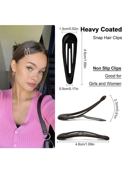 Women And Girls Snap Hair Clips Water Drop Non-Slip Hair Clips Heavy Coated Metal Hair Clip Accessories Mixed Colors 20 Pieces 4.8cm (Yurt Dışından) modelleri