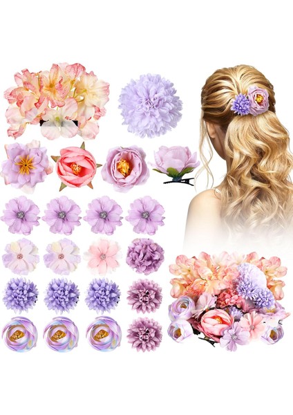 21PCS Flower Hairpins Rose Hairpins Women Hairpins Flower Hair Accessories Bohemian Bridal Claw Clips Hairpins Hairpins Girls Wedding Headdresses (Yurt Dışından) fiyatları