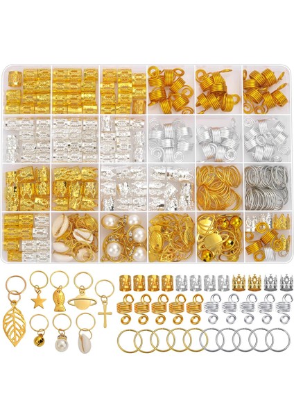 262PCS Women's Long Locks Accessories Braid Hair Accessories Gold And Silver Hair Accessories Adjustable Hair Accessories Hair Rings For Braids Girls (Yurt Dışından)