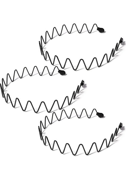 Metal Headband Fashion Women's Headband Unisex Wave Headband Outdoor Sports Headband Simple Elastic Non-Slip Hair Accessories (6 Pack) (Yurt Dışından)