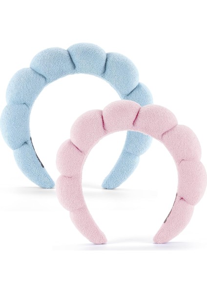 Spa Headbands For Face Washing Or Facial 2 Piece Set Skin Care Headband Fluffy Makeup Headband For Face Washing, Facial Mask, Skin Care (Yurt Dışından)
