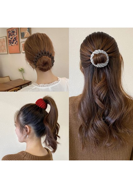 Set Of Bird's Nest Magic Hair Clips Hairband Bun Maker Thick Thin Hair Hair Clips Expandable Hair Clips Suitable For Women Ponytail Clips Hairband (Yurt Dışından) modelleri
