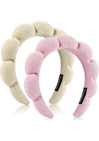Spa Headbands For Face Washing Or Facial 2 Piece Set Skin Care Headband Fluffy Makeup Headband For Face Washing, Facial Mask, Skin Care (Yurt Dışından)