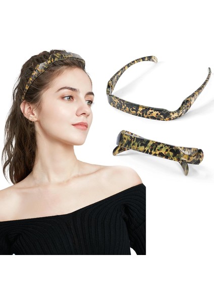 Women's Sunglasses Headband - Square Design Foldable Non-Slip Headband With Tooth Holes For Everyday Accessories (White One Size) (Yurt Dışından)