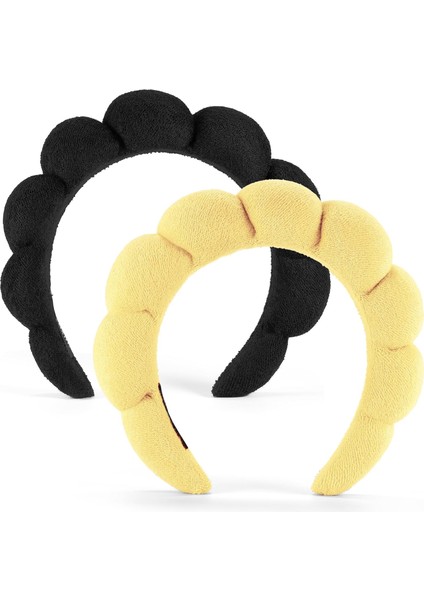 Spa Headbands For Face Washing Or Facial 2 Piece Set Skin Care Headband Fluffy Makeup Headband For Face Washing, Facial Mask, Skin Care (Yurt Dışından)