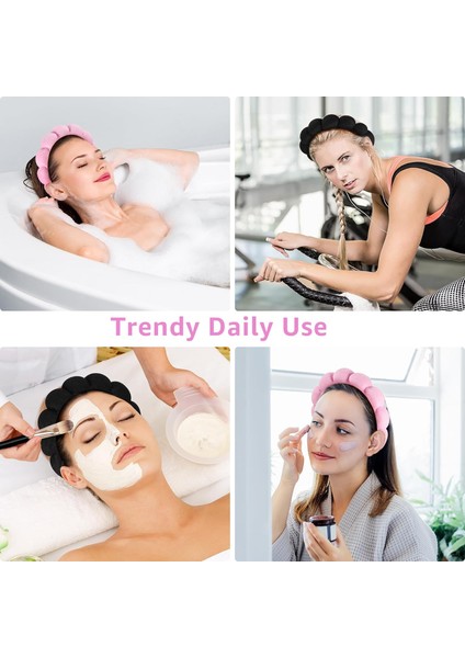 Spa Headbands For Face Washing Or Facial 2 Piece Set Skin Care Headband Fluffy Makeup Headband For Face Washing, Facial Mask, Skin Care (Yurt Dışından) fırsatları