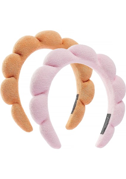Spa Headbands For Face Washing Or Facial 2 Piece Set Skin Care Headband Fluffy Makeup Headband For Face Washing, Facial Mask, Skin Care (Yurt Dışından)