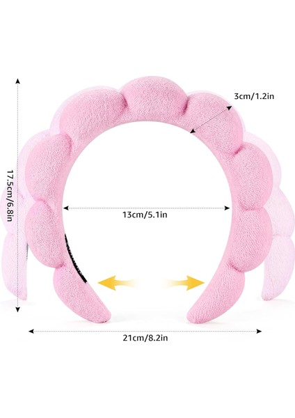 Spa Headbands For Face Washing Or Facial 2 Piece Set Skin Care Headband Fluffy Makeup Headband For Face Washing, Facial Mask, Skin Care (Yurt Dışından) fırsatları